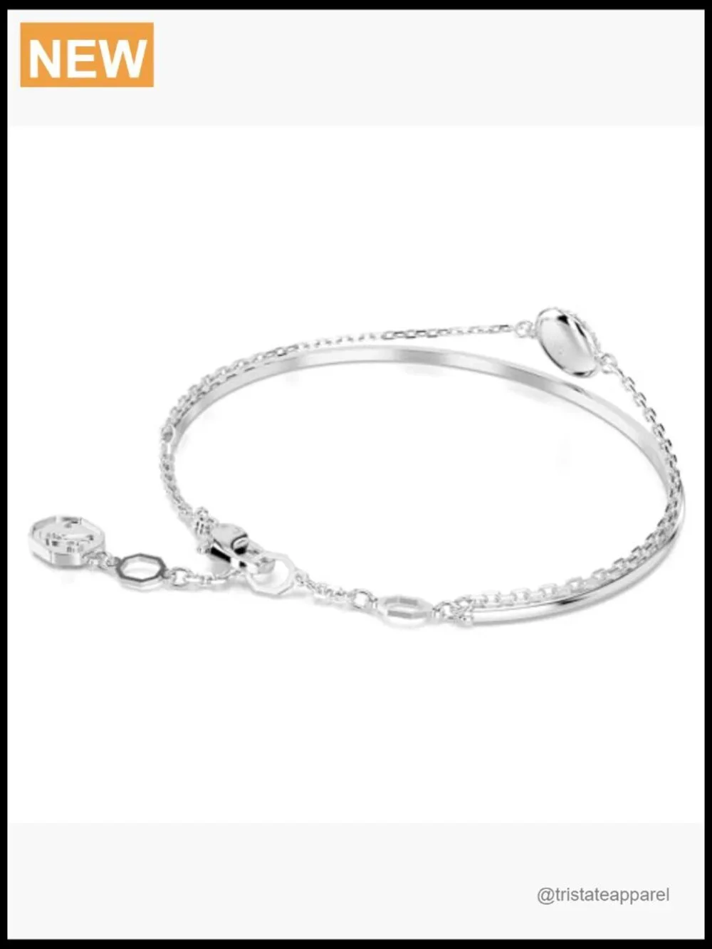 Bangle Bracelet with Meteor Motif & Crystal Snow Pavé